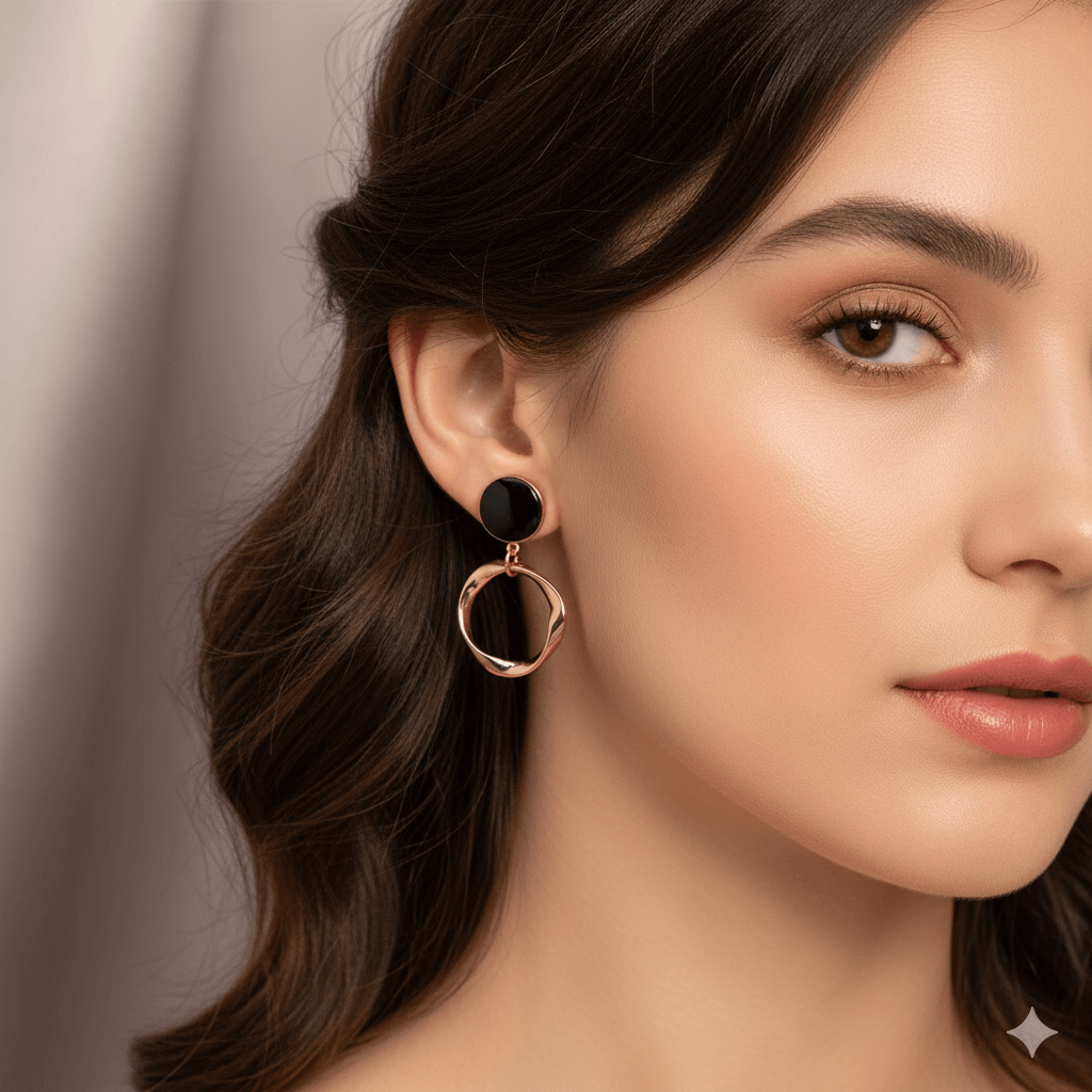 elegant bow knot circle earrings with pearls