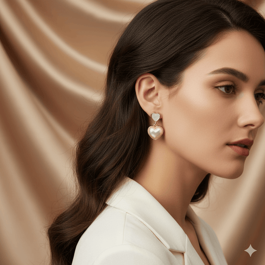 Elegant Sweet Square Heart Bow Knot Earrings