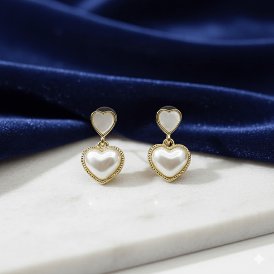 Elegant Sweet Square Heart Bow Knot Earrings