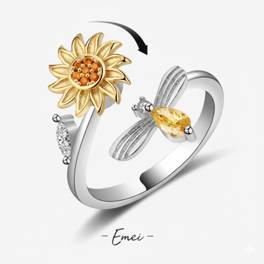 Elegant 18K Gold-Plated Open Ring with starfish, heart, and shell patterns